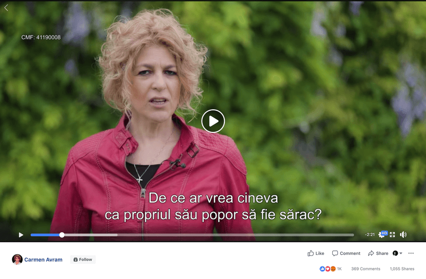 Sursa: pagina de Facebook a lui Carmen Avram.