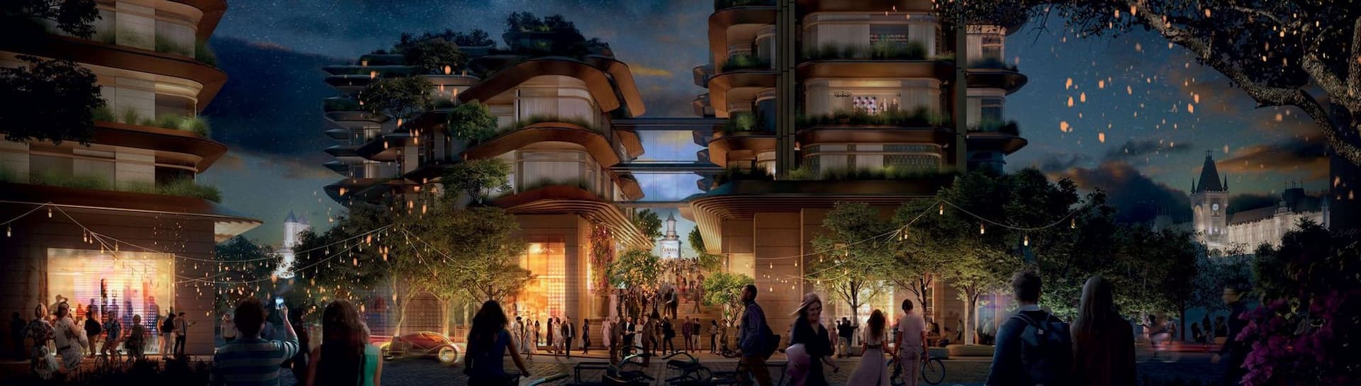 Clădirile Foster + Partners s-au concentrat mai mult de spațiile urbane pietonalizate dintre clădiri.