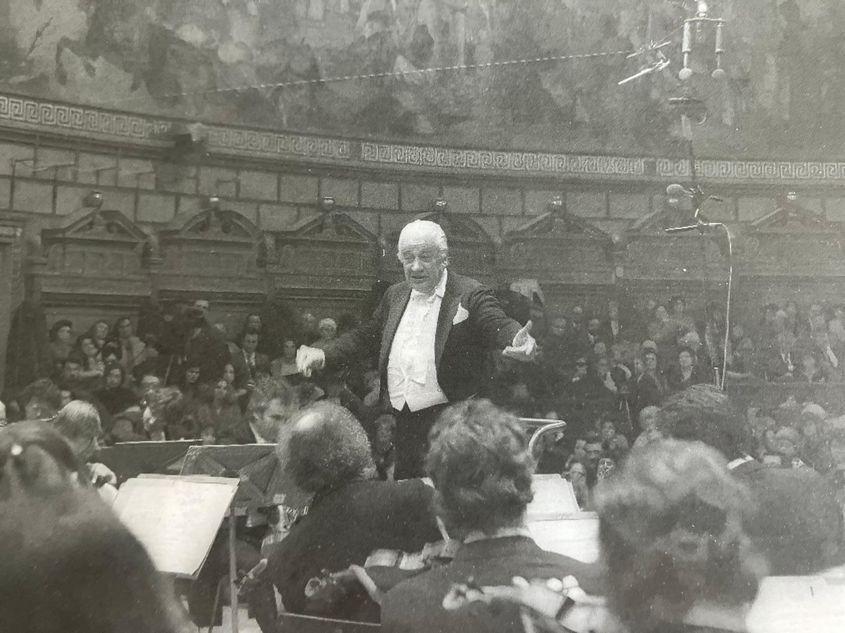 Concert dirijat de Sergiu Celibidache la Ateneul Român în 1990.