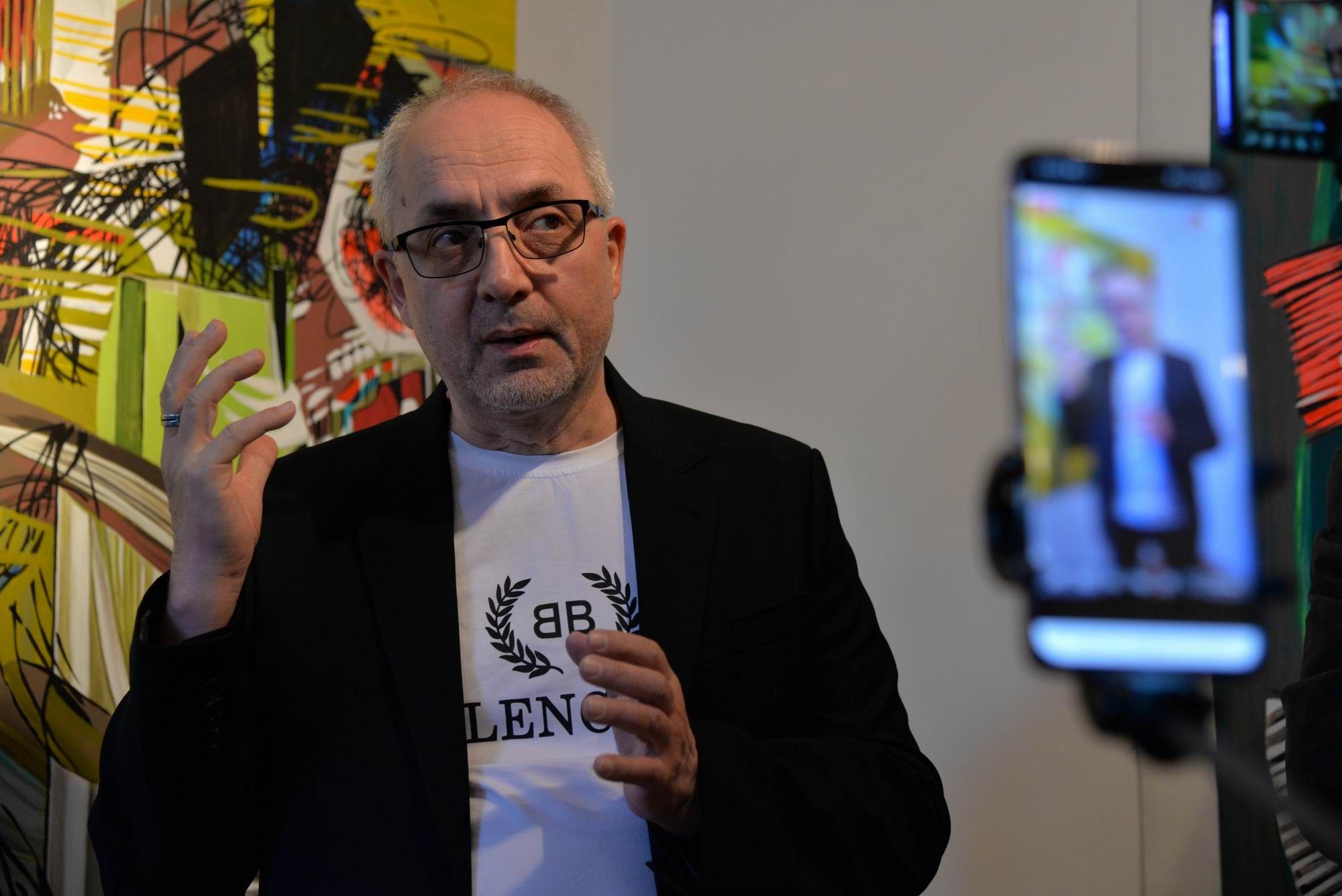 Mihail Iordache în expoziția personală la MAMCO din București, aprilie 2021. Foto Lucian Muntean