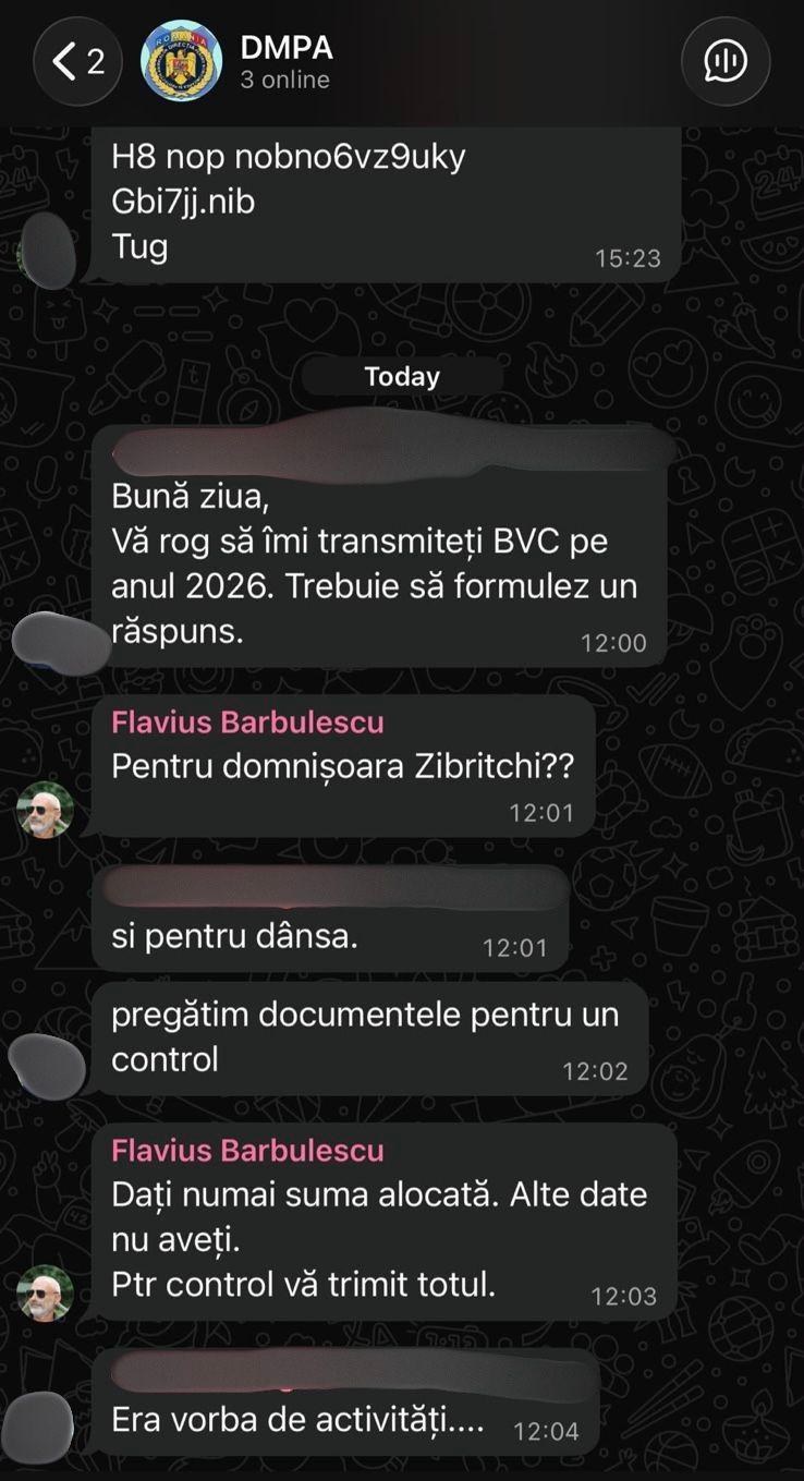 <em>Captură de ecran din grupul privat cu membrii DMPA. După ce l-am confruntat pe Flavius Bărbulescu cu informația că ar interzice primăriilor membre să răspundă reporterei </em><strong><em>PressOne</em></strong><em>, câțiva dintre membrii grupului au fost eliminați.</em>