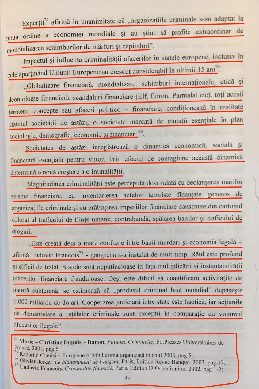 ORIGINAL. Pagina 35 din volumul „Criminalitatea organizată în domeniul afacerilor”, semnat de Costică Voicu, Adriana Voicu și Ioan Geamănu.
