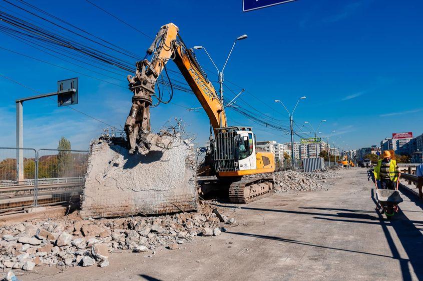 Lucrări la Podul Grant. Foto: Nicușor Dan / Facebook