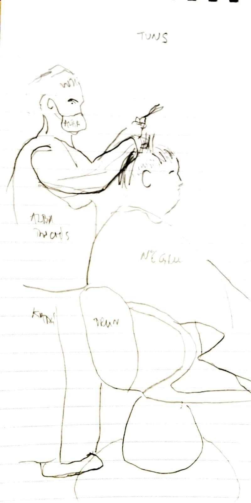 Florin, cel care tunde. Ilustrație: Andreea Soare