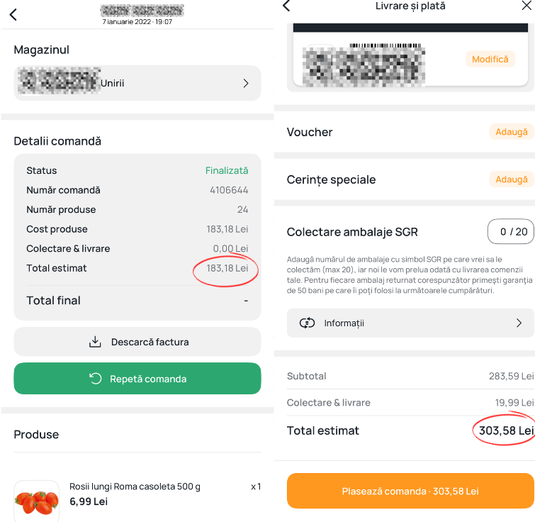 ianuarie 2022 vs februarie 2025