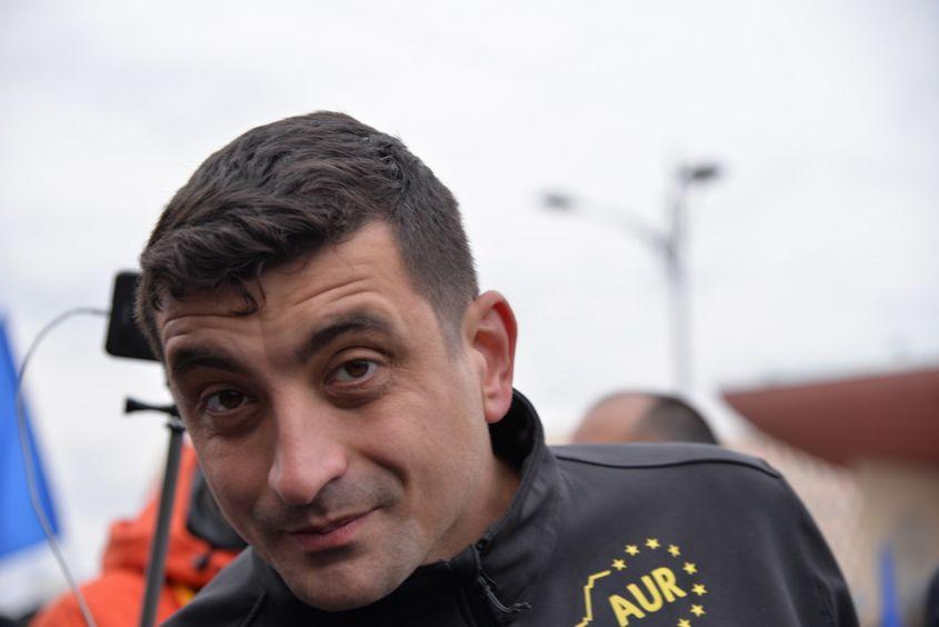 George Simion participă la prorestului AUR din București. Foto Lucian Muntean
