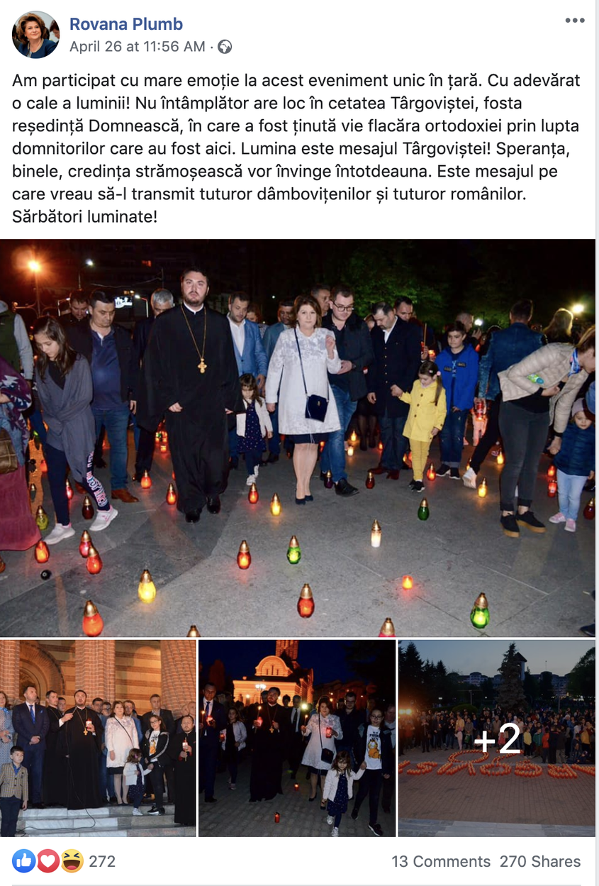 Sursa: pagina de Facebook a Rovanei Plumb.