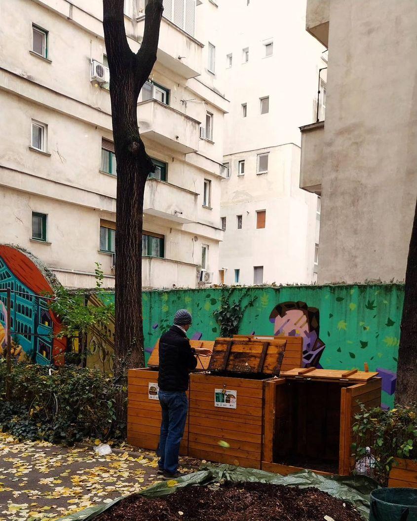 Compostorul de la Blocul Liric: Foto: Grupul de Inițiativă Civică Cișmigiu