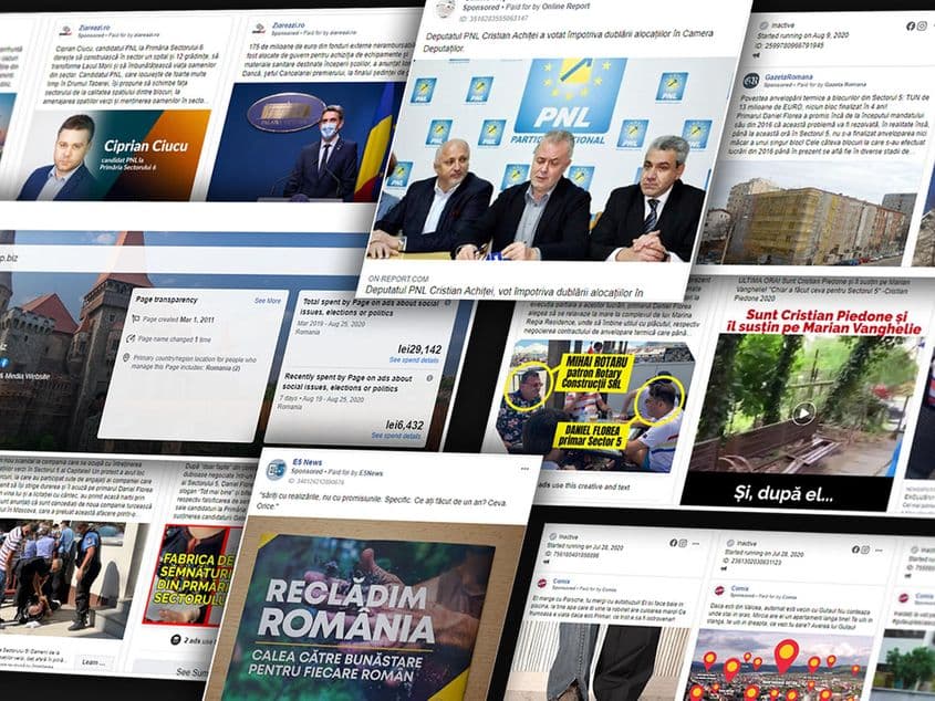 Noile "arme de campanie electorală" sunt paginile de Facebook anonime care plătesc publicitate pentru a promova materiale denigratoare. FOTO colaj Cosmin Creț