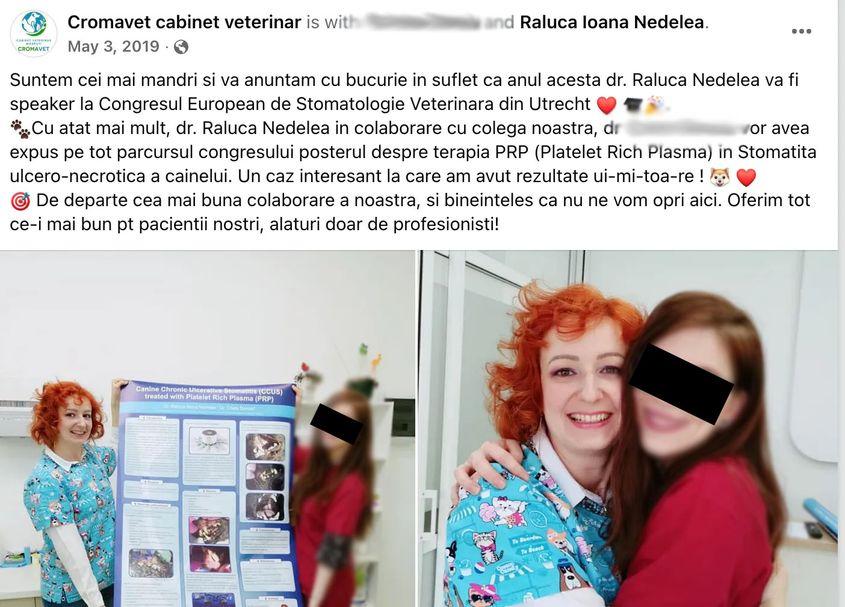 În urmă cu 6 ani, clinica Cromavet a promovat serviciile oferite de dr Nedelea, chiar dacă aceasta nu era medic veterinar
