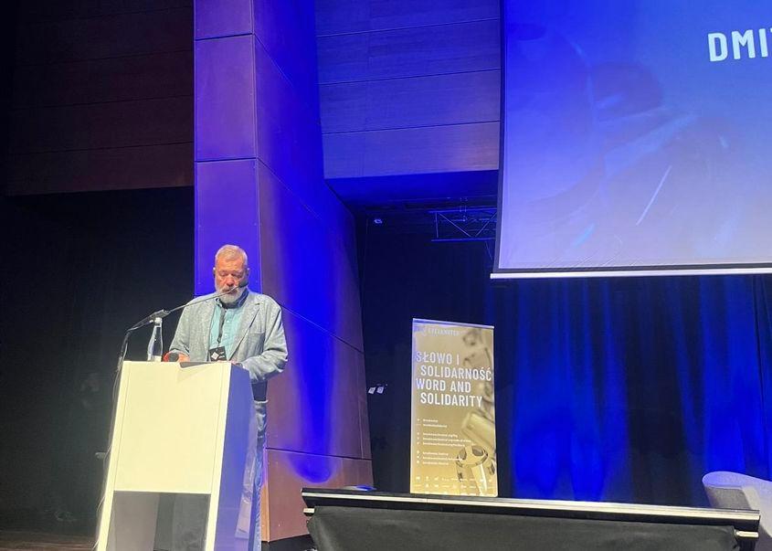 Dmitri Muratov la un eveniment din Estonia. Foto: <strong><a target="_blank" rel="noreferrer noopener" href="https://www.delfi.ee/autor/100000194/holger-roonemaa" target="_blank">Holger Roonemaa</a></strong>