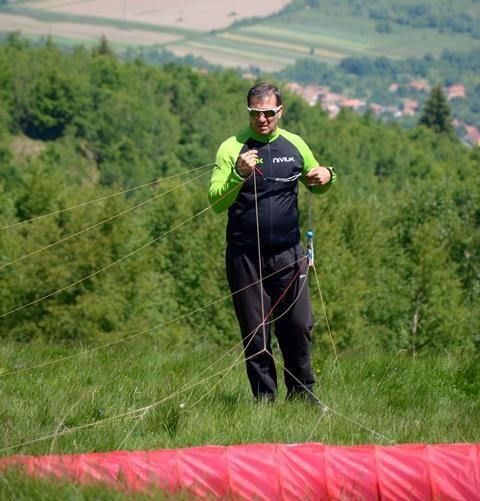 Cătălin Dragu, după zbor. Foto: Pagina personală de Facebook