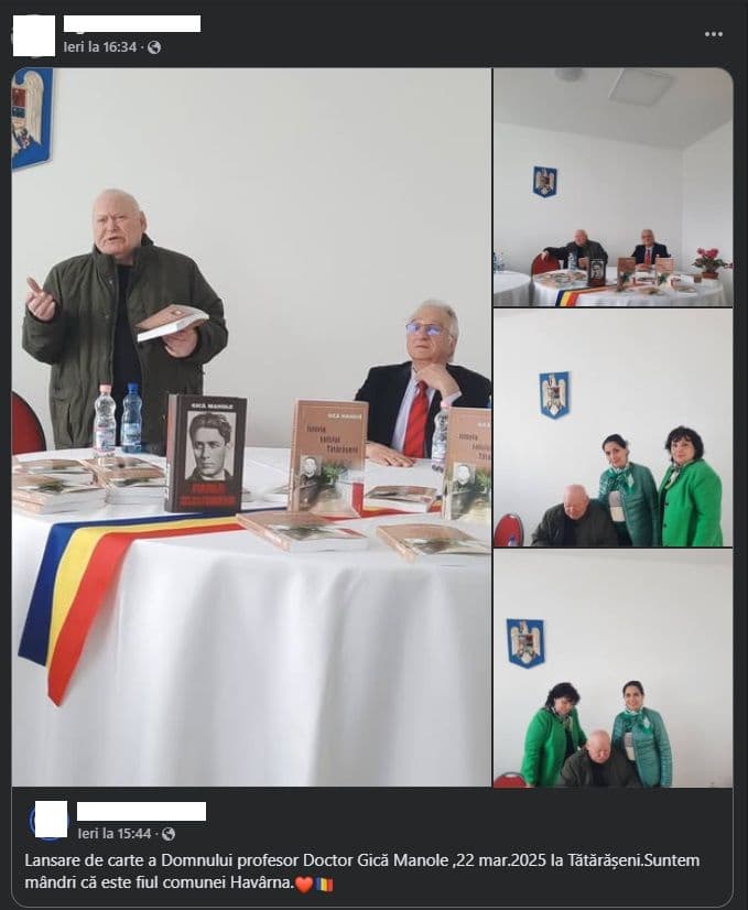 Radioamatorul YO7GNL este un fan declarat al scriitorului antisemit Gică Manole. Captură de ecran via Facebook