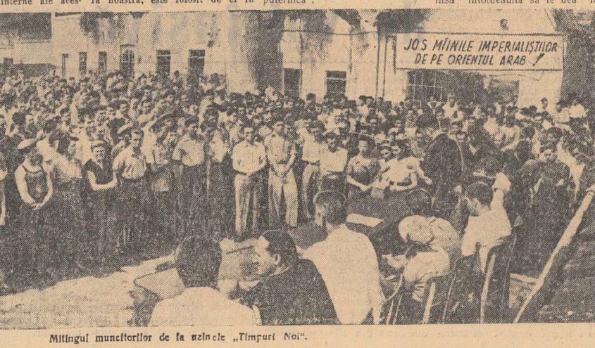 Scânteia Tineretului din 1959 raporta despre manifestația studenților împotriva intervențiilor occidentale în Orientul Mijlociu, organizată de Iliescu. Foto: Arhiva Arcanum