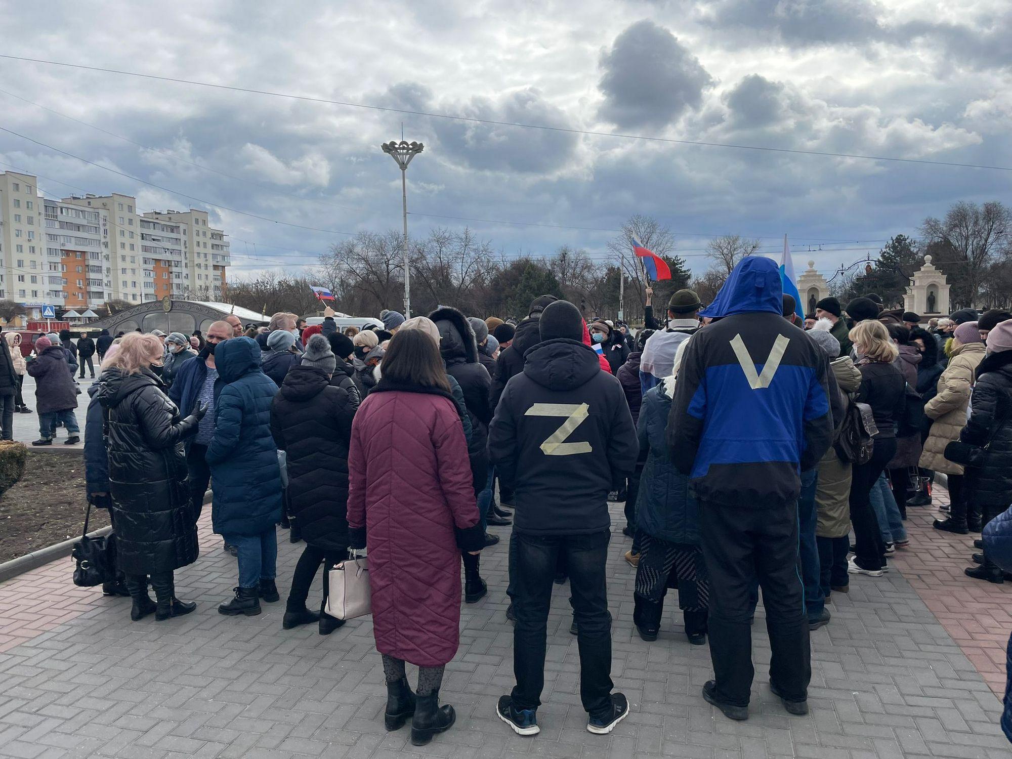 Prima demonstrație pro-rusă din Transnistria, martie 2022, fotografiată de PressOne