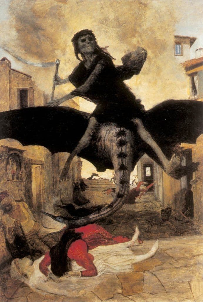 Ciuma pictată de Arnold Böcklin, 1898. Sursa Wikimedia