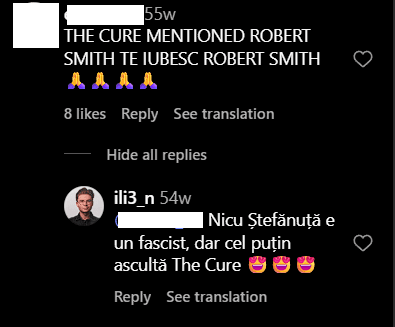 Ilie crede că europarlamentarul Nicu Ștefănuță este fascist. Captură de ecran via Instagram
