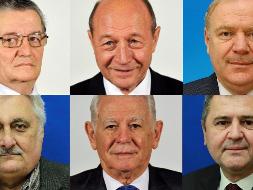 Sus: Gheorghe Baciu, Traian Băsescu, Cristian Dumitrescu. Jos: Nicolae Bacalbașa, Teodor Meleșcanu, Eugen Bejinariu. Foto: cdep.ro
