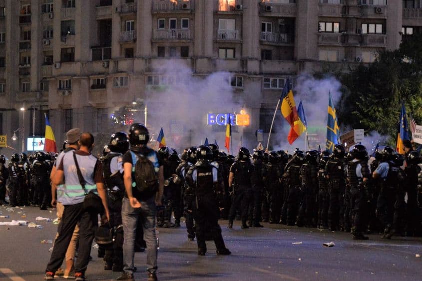 Imagine de la protestul din 10 august. Foto: Lucian Muntean