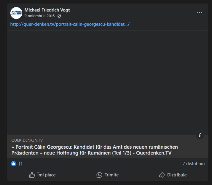 Nu-l știe, doar a scris articole despre el și i-a luat un interviu. Captură de ecran via Facebook