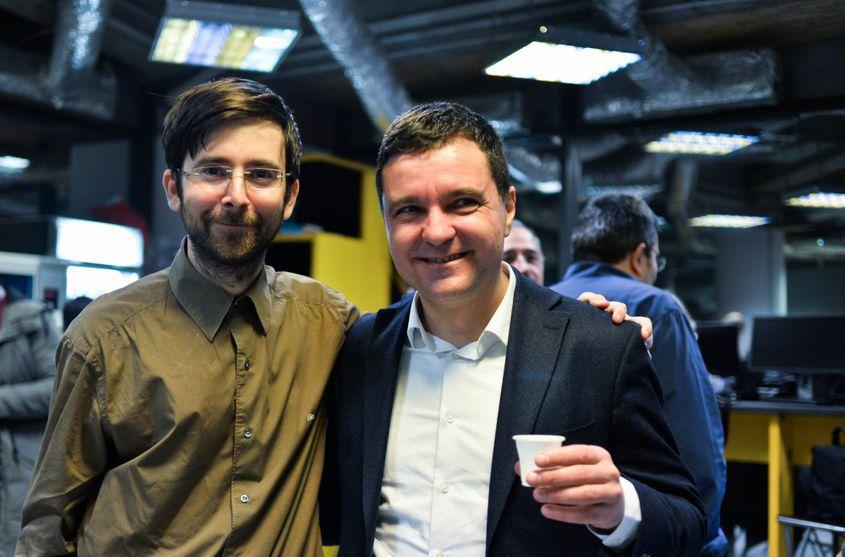 Matei Dobrovie și Nicușor Dan, în seara zilei de 11 decembrie. Foto: Lucian Muntean