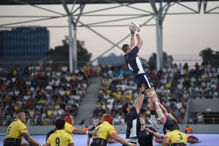 Meci-test între echipele naţionale de rugby ale României şi Statelor Unite ale Americii, pe stadionul Naţional de Rugby ''Arcul de Triumf'' din Bucureşti, sâmbătă 5 august 2023. Inquam Photos / Vali Marin