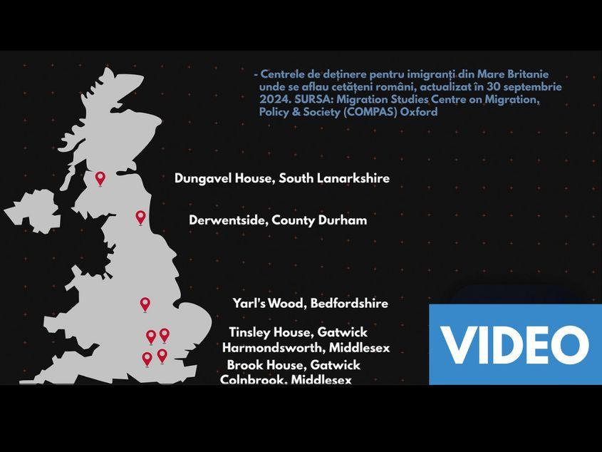 Centrele de deținere pentru imigranți din UK unde se aflau cetățeni români, actualizat în 30 septembrie 2024. Sursa: Migration Studies Centre on Migration, Policy & Society (COMPAS) Oxford