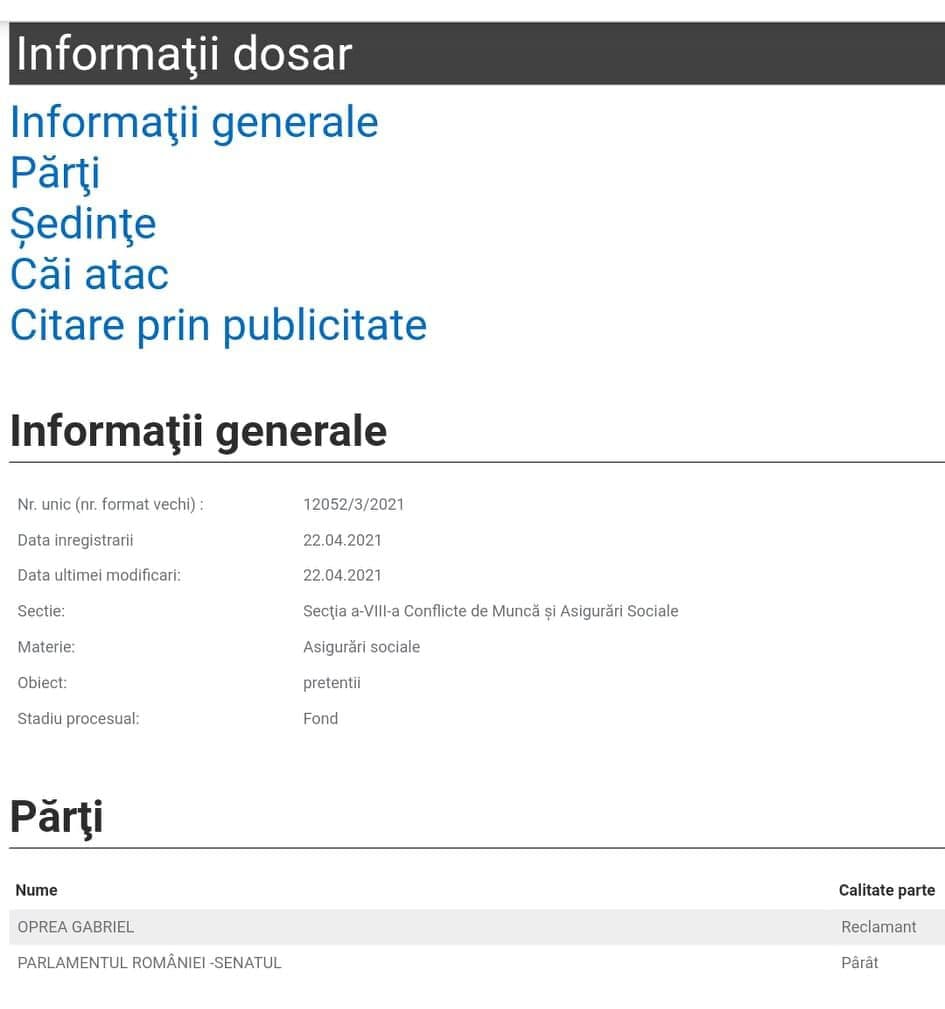 <em>Captură de pe portalul Tribunalului București, 24 aprilie 2020</em>