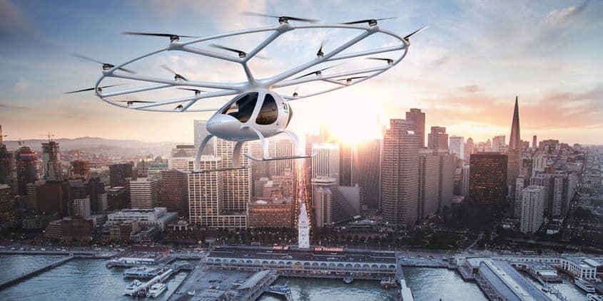 Volocopter este, practic, un mini-elicopter care zboară autonom
