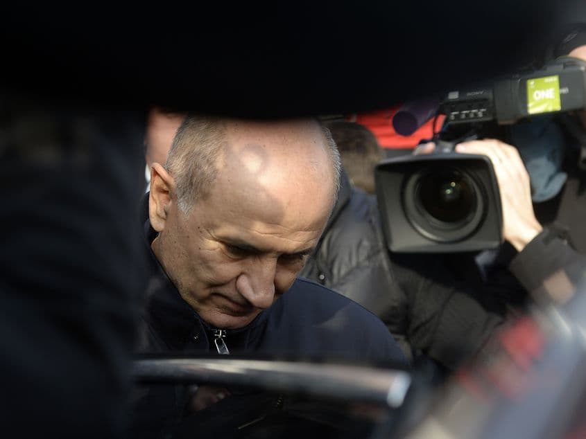 7 aprilie 2015. George Copos este eliberat condiţionat din penitenciarul Jilava, după ce a executat 13 luni din pedeapsa de 4 ani de închisoare. Foto: Marius Dumbrăveanu / Mediafaxfoto