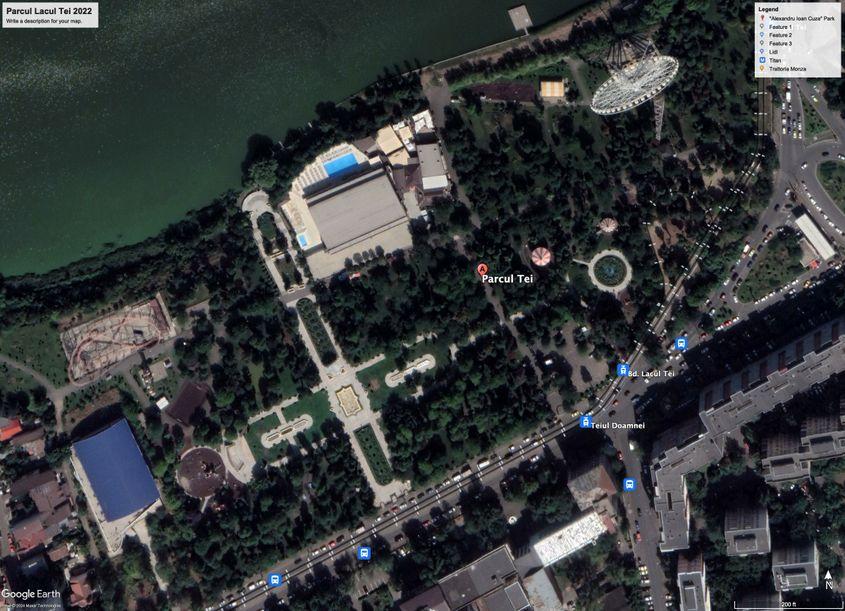 Același parc, 20 de ani mai târziu. Foto: Google Earth