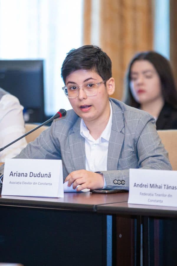 Ariana Dudună, președinta Asociației Elevilor Constanța. Sursa foto: Facebook / Ariana Dudună