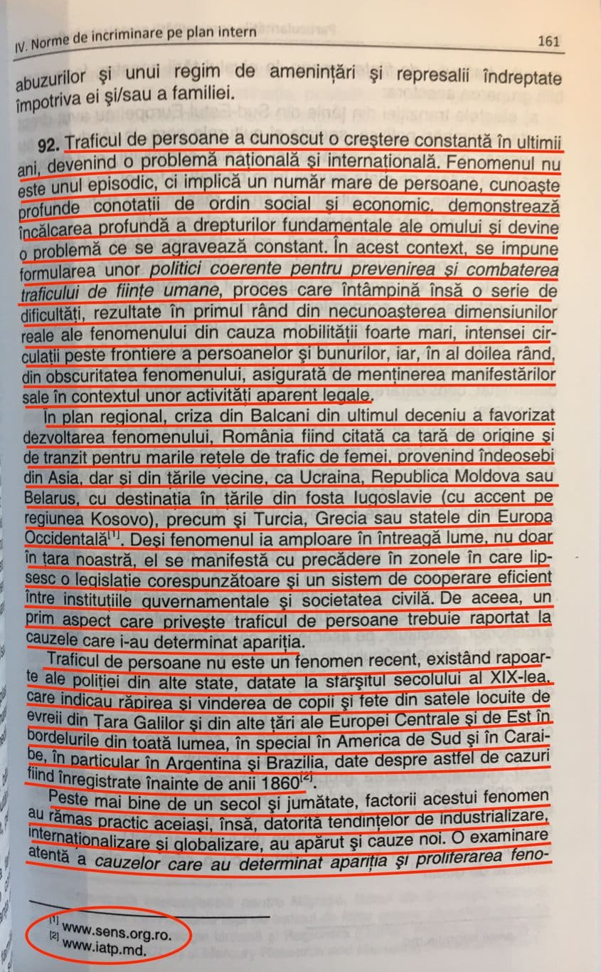 PLAGIAT. Pagina 161 din cartea „Particularitățile criminalității organizate în România”, semnată de Codruț Olaru.