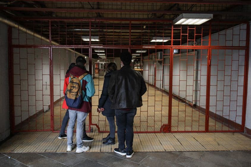 Protest spontan si organizat de lucratori ai Metrorex, care a dus l blocarea activitatii metroului in Bucuresti, 27 martie 2021. Inquam Photos / Octav Ganea