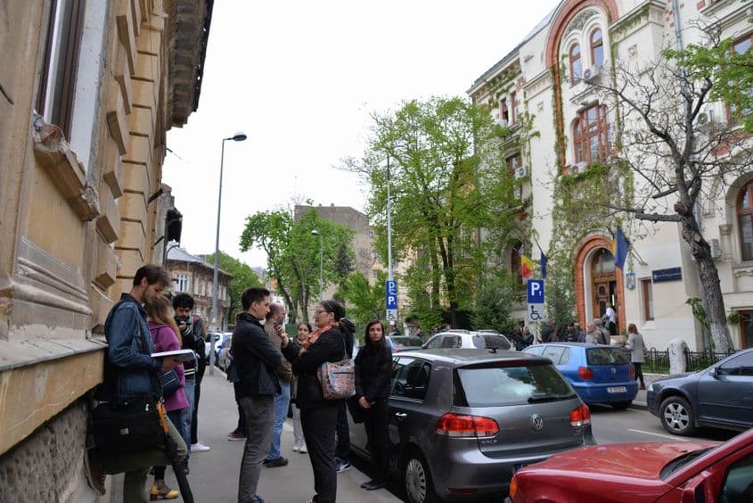 Marți, în fața Ministerului Educației. Foto: Lucian Muntean