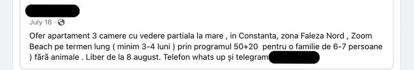 Postare de pe grupul de Facebook "Uniți pentru Ucraina"