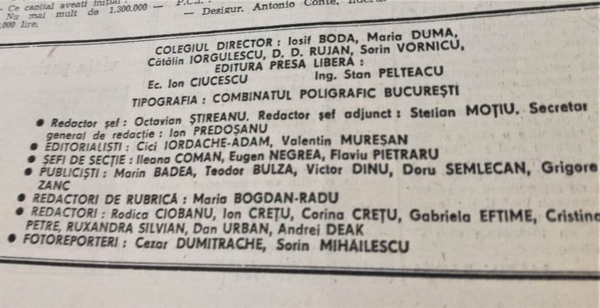 Caseta redacției ziarului Azi, iulie 1990