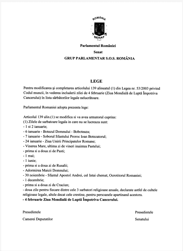 Textul proiectului de lege. Captură de ecran via senat.ro