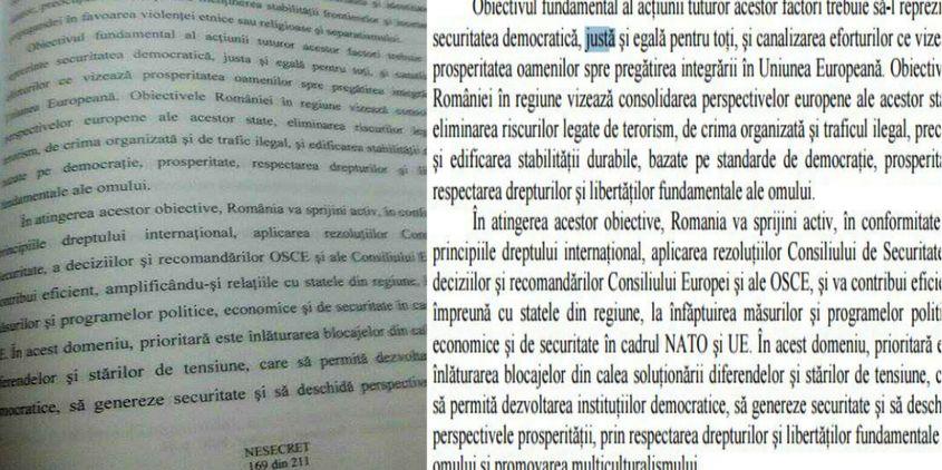 Stânga – teza lui Florentin Pandele. Dreapta – Strategia de Securitate Națională
