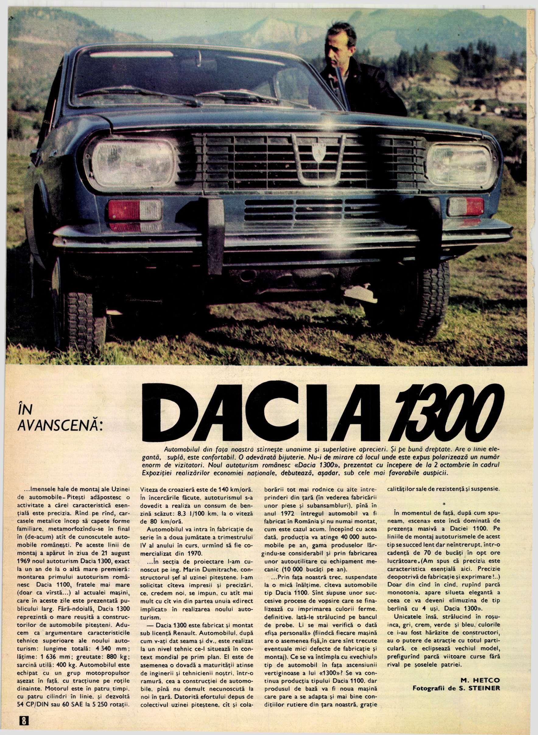 Revista Flacăra, din 1969, prezenta toate datele concrete asupra modelului 1300, care la data aceea era absolut sincronizat cu tehnologia zilei. Foto: <a target="_blank" href="https://adt.arcanum.com/ro/discover/" target="_blank" rel="noreferrer noopener">Arhiva Arcanum</a>