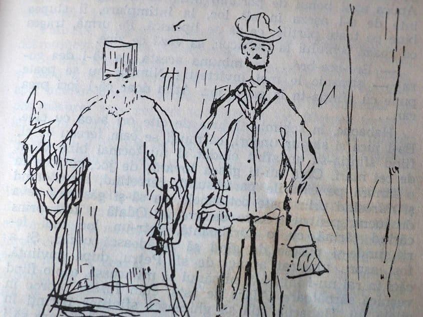 Schiță originală de Topîrceanu pentru Minunile Sfântului Sisoe