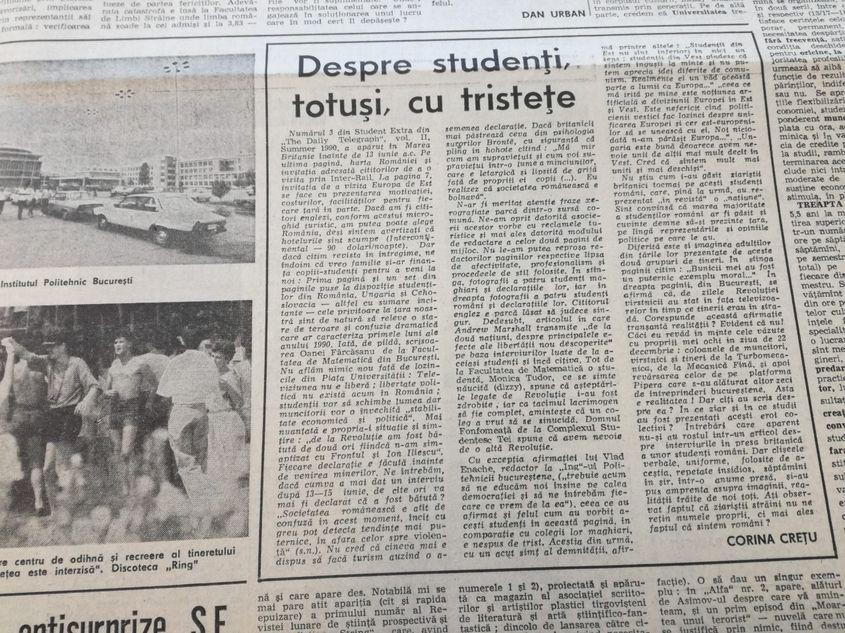 Articolul Corinei Crețu din ziarul Azi