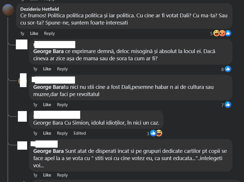 În mai 2025, când România se pregătea pentru turul 2 al alegerilor prezidențiale, George Bara încă posta cu numele său real pe Facebook. Captură de ecran via Facebook
