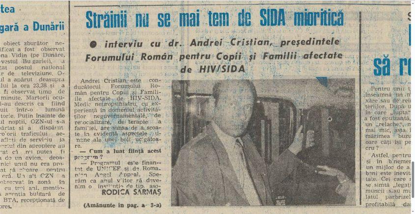 Prima apariție publică a lui Cristian Andrei datează din 1996, într-un articol din Tineretul Liber, potrivit arhivei Arcanum