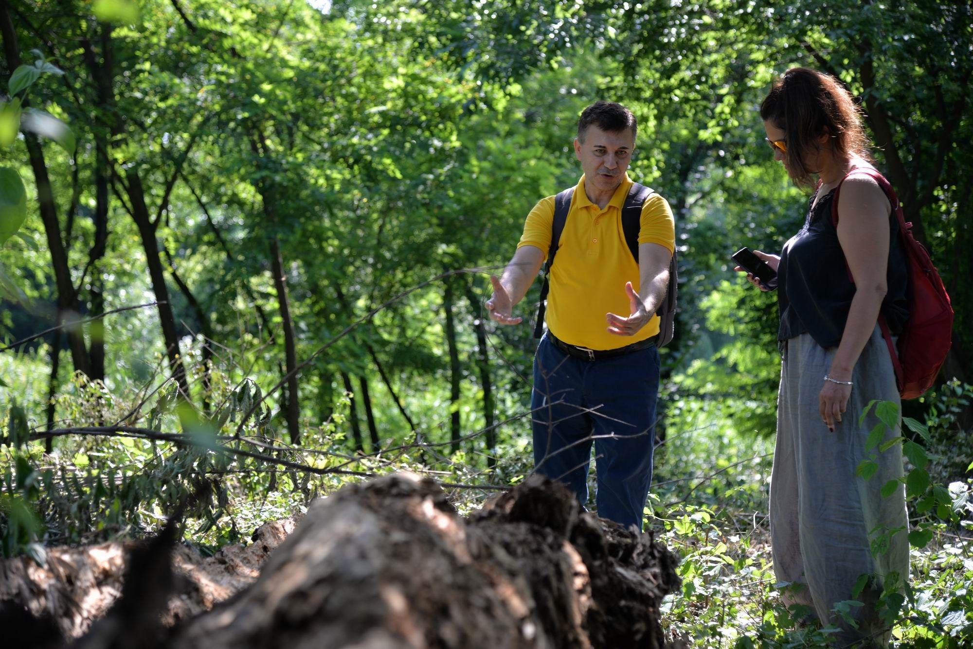 Dan Hulea, director al Societății Ornitologice din România SOR, acordă consultanță științifică pentru reamenajarea Parcul Sticlăriei din Sector 2, București. Foto Lucian Muntean