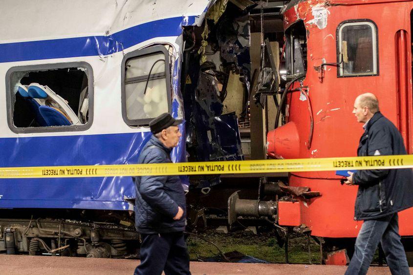 Accident între un marfar și un tren de persoane, Galați, martie 2023. Foto: Ovidiu Iordachi / Inquam Photos