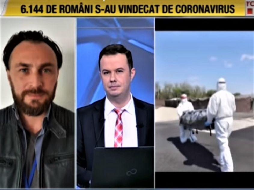 Eugen Chiracu (foto, în stânga) își prezintă "investigațiile" la România TV Sursa: România TV