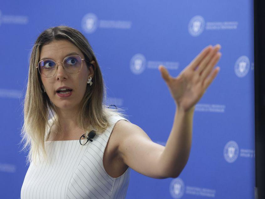 Diana Buzoianu, ministra mediului, într-o conferință de presă la sediul ministerului din București, 1 septembrie 2026. Foto: Inquam Photos / George Călin