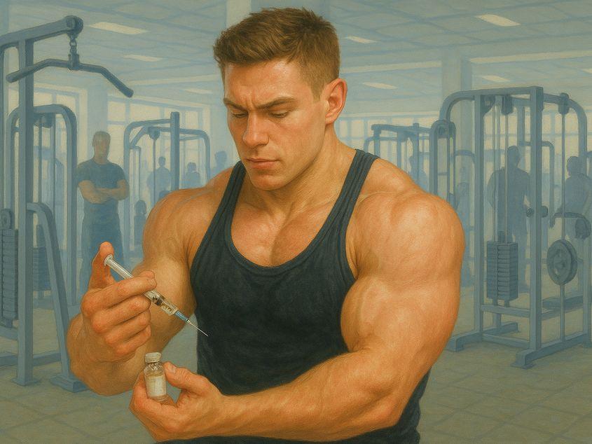 Dragoș este consumator de steroizi de la 21 de ani. Susține că a început să consume pe baza unei recomandări medicale. Apoi și-a dorit mai mult. Foto: Ilustrație generată cu AI