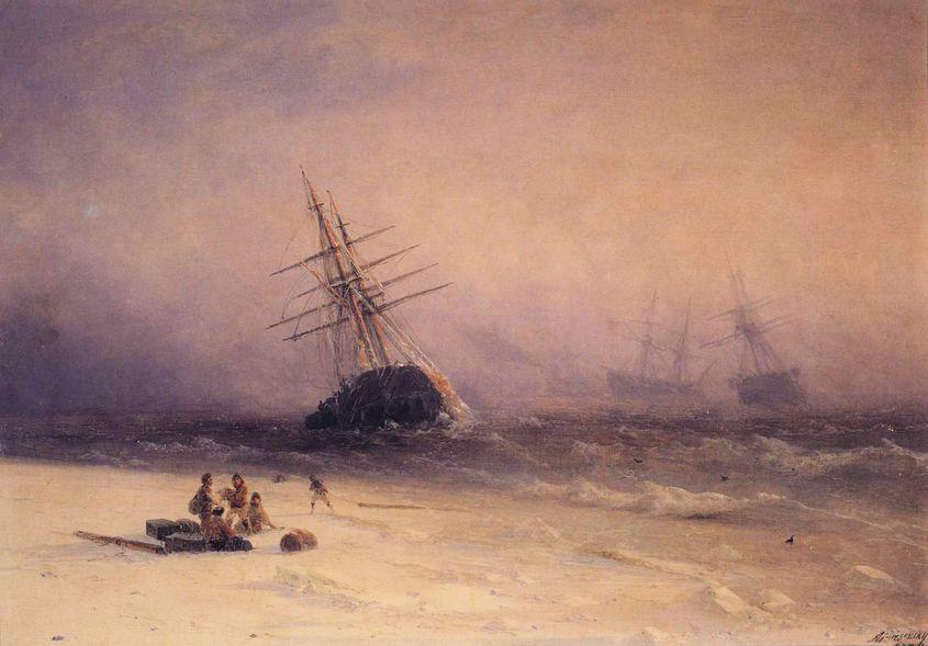 „Naufragiu în Marea Nordului”, pictură de Ivan Constantinovici Aivazovski. Foto: wikimedia.org